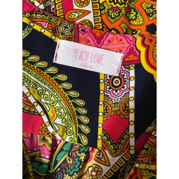 Peach Love multicolor shirt dress size small - Picture 9 of 10